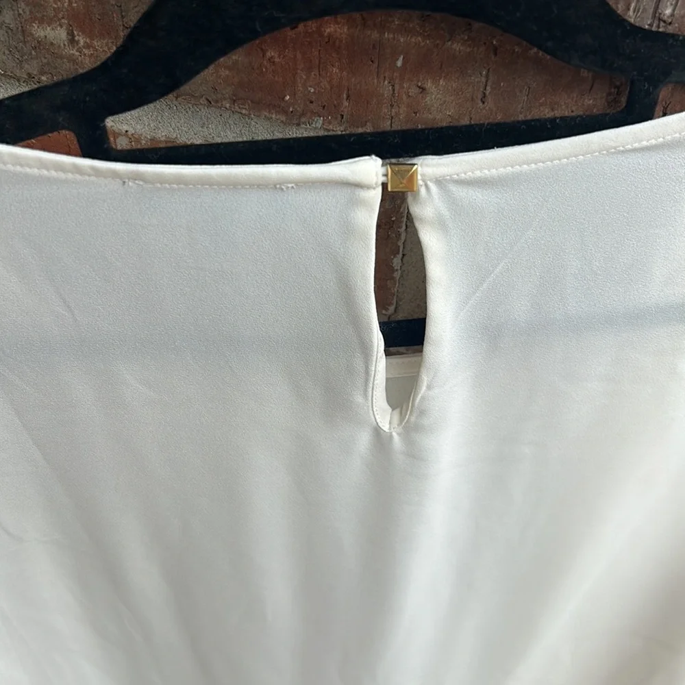 The Limited Ladies L Tall Cream Sheer Blouse